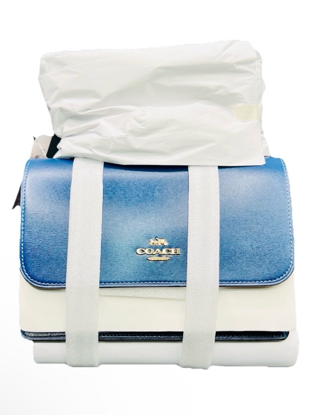 Coach Klare Crossbody Bag in Deep Blue Calf Leather with Gold Tone Hardware - Picture 7 of 10